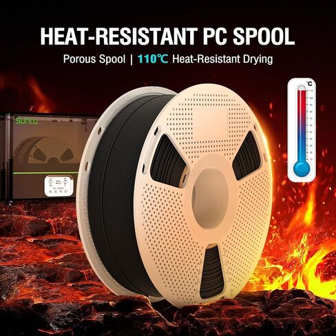 SUNLU PA6-CF خيوط ثلاثية الأبعاد 1.75 مم، خيوط ألياف الكربون PA نايلون X، مصنوعة من 80% PA و20% ألياف كربون، قوية وقوية ومقاومة للحرارة، للأجزاء الصناعية، 1 كجم أسود in Kuwait