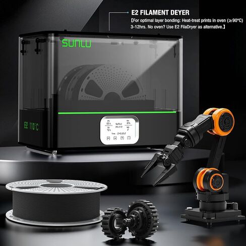 SUNLU PA6-CF خيوط ثلاثية الأبعاد 1.75 مم، خيوط ألياف الكربون PA نايلون X، مصنوعة من 80% PA و20% ألياف كربون، قوية وقوية ومقاومة للحرارة، للأجزاء الصناعية، 1 كجم أسود in Kuwait