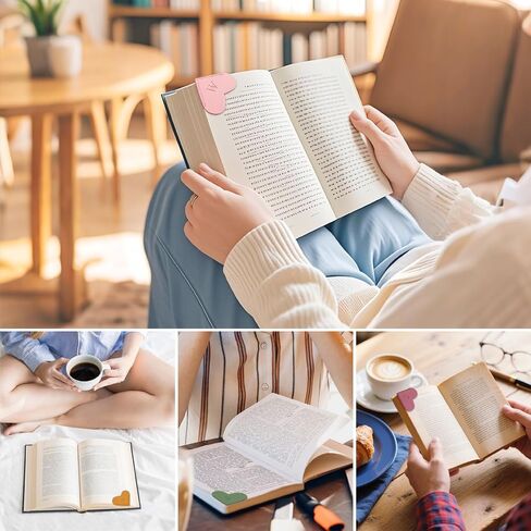 Personalized Initial Leather Heart Bookmark,Cute Corner Page Marker,Reading Accessories for Teachers Students Kids Book Lovers Women Gift,for School Office Home Supplies (A(4 Pcs)) in Kuwait