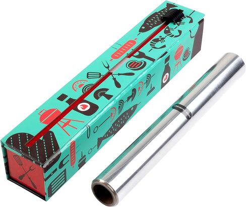 موزع رقائق الألومنيوم القابل لإعادة التعبئة من الرخام من ChicWrap Carrera - يتضمن لفة من رقائق الألومنيوم الاحترافية مقاس 12 × 30 بوصة - موزع قابل لإعادة الاستخدام مع قاطع منزلق - موزع مثالي ويوفر المال in Kuwait