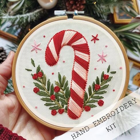 MAZAOTEU Christmas Embroidery Kits for Adults Beginners, Christmas Cross Stitch Kits, Needlepoint Ornament Holiday Embroidery Kit, Adult Crafts for Women DIY Hand Crossstitching Kits (Red Truck) in Saudi Arabia