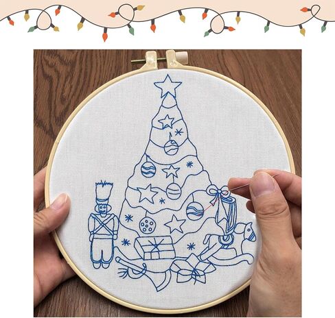 MAZAOTEU Christmas Embroidery Kits for Adults Beginners, Christmas Cross Stitch Kits, Needlepoint Ornament Holiday Embroidery Kit, Adult Crafts for Women DIY Hand Crossstitching Kits (Red Truck) in Saudi Arabia