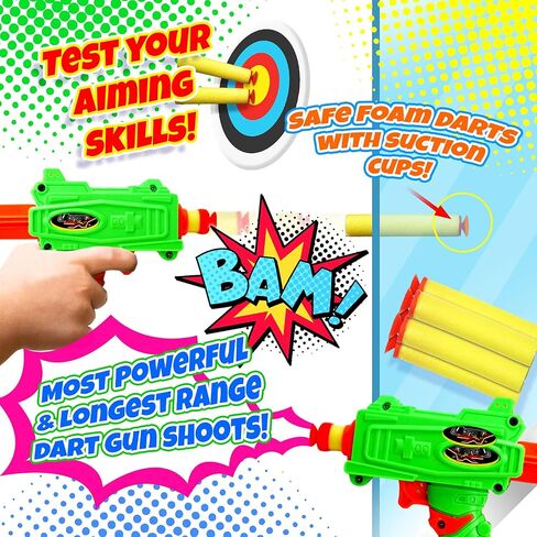 JA-RU Mini Foam Dart Gun for Kids (1 Toy Gun Pistol) w/ 5 Refill Soft Bullet Foam Darts. Fidget Gun Toy, Bulk Party Favors for Boys, Treasure Chest Toys. 5483-1p in Saudi Arabia