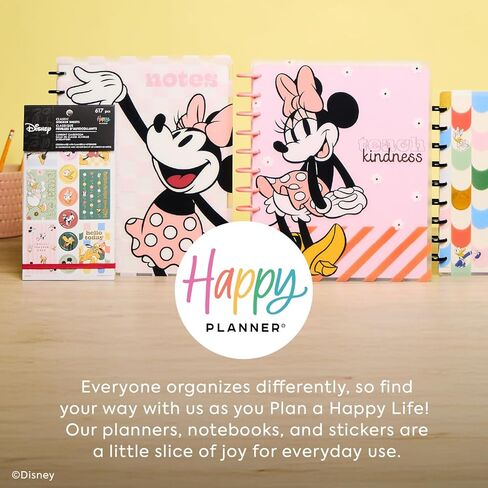 Happy Planner Disney Disc-Bound 12-Month Academic Planner, July 2025–June 2026, 3 Extra Months, 2 Sticker Sheets, Big Size, Teacher Layout, Mickey Mouse & Friends Theme, Current Classroom in Kuwait