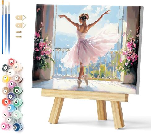 Natuyalo Framed Paint by Numbers Kit for Adults Dance Girl, Dancing Woman Acrylic Painting on Canvas, DIY Paint by Numbers with Frame for Beginners for Home Wall Decor 12x16 Inch in Saudi Arabia