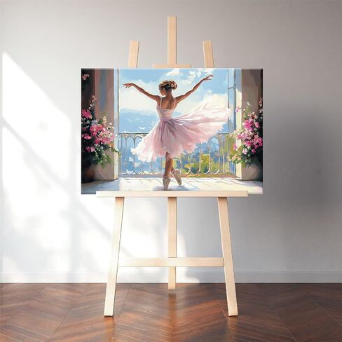 Natuyalo Framed Paint by Numbers Kit for Adults Dance Girl, Dancing Woman Acrylic Painting on Canvas, DIY Paint by Numbers with Frame for Beginners for Home Wall Decor 12x16 Inch in Saudi Arabia