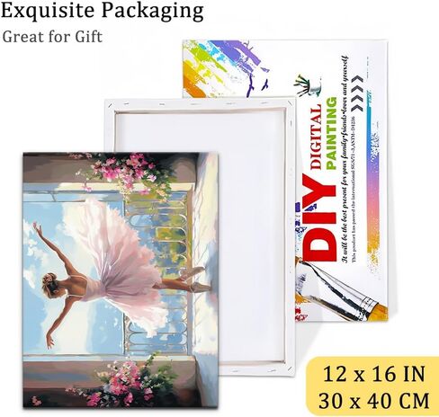 Natuyalo Framed Paint by Numbers Kit for Adults Dance Girl, Dancing Woman Acrylic Painting on Canvas, DIY Paint by Numbers with Frame for Beginners for Home Wall Decor 12x16 Inch in Saudi Arabia