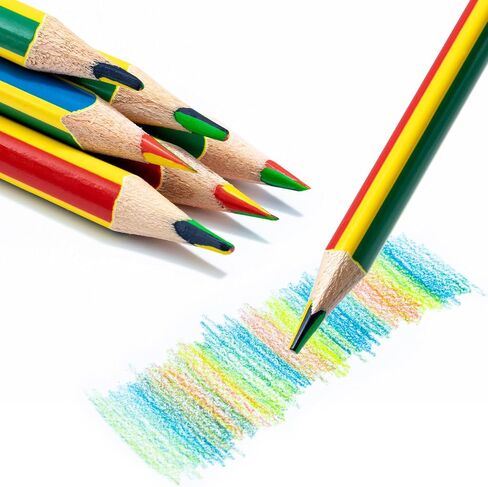 M&G 4 Color في 1 أقلام الرصاص الباستيل قوس قوس قزح ، 6 أجهزة كمبيوتر رسم قلم رصاص للبالغين والفنانين ، أقلام التلوين للأطفال ، اللوازم الفنية المهنية لتلوين كتب التلوين in Saudi Arabia