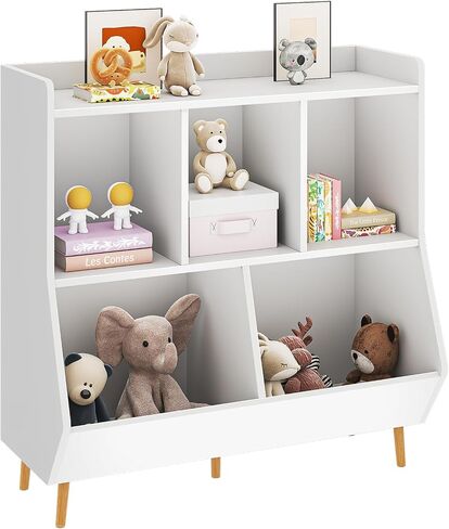 oneinmil Kids Bookshelf and Toy Storage, 3-Tier Open Bookcase, Baby Book and Toy Storage Display Organizer with Spacious Top Shelf, for Hallway, Kindergarten and Playroom, White in Saudi Arabia