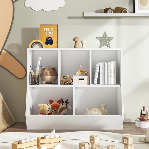 OneInmil Kids Workshel وتخزين الألعاب ، خزانة كتب مفتوحة من 3 مستويات ، وكتاب للأطفال ، ومنظم عرض للألعاب مع رف أعلى واسع ، للمرق ، روضة الأطفال ، غرفة اللعب ، وايت in Kuwait