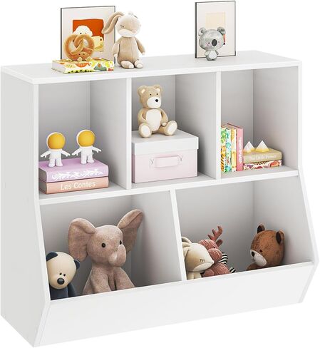 OneInmil Kids Workshel وتخزين الألعاب ، خزانة كتب مفتوحة من 3 مستويات ، وكتاب للأطفال ، ومنظم عرض للألعاب مع رف أعلى واسع ، للمرق ، روضة الأطفال ، غرفة اللعب ، وايت in Kuwait