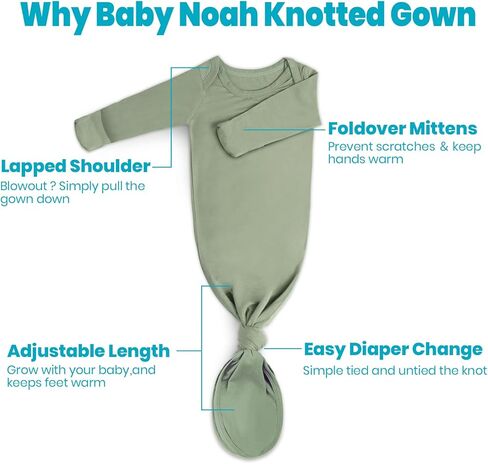 قطعتان من ثوب معقود لحديثي الولادة، ناعم للغاية وحريري للرضع بأكمام طويلة لنوم الطفل مع قبعة أو عصابة رأس (عبوتان) in Kuwait