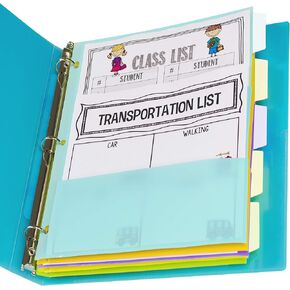 C-Line Index Dividers with Multi-Pockets, 5-Tab, 11.5 X 10, Assorted, 1 Set