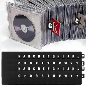 52 Pcs Vinyl Record Dividers A-Z DVD CD File Alphabet Organizer Dividers with Alphabetical Tabs Storage Record Holder Index Card for Records Albums File (2 Sets A-Z Alphabet Organizer Divider-Black)