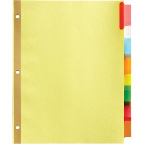 Office Depot Insertable Dividers With Big Tabs, Buff, Assorted Colors, 8-Tab, Pack Of 4 Sets, 14778