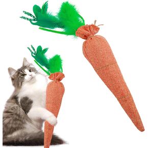 ألعاب Catnip Catnip التفاعلية للقطط الداخلية لإبقائها مشغولة وناعمة ألعاب كيكر في القطط ، ألعاب ريشة القط التفاعلية للركل القاطرة ، التسنين ، التمرين (1 أجهزة كمبيوتر)