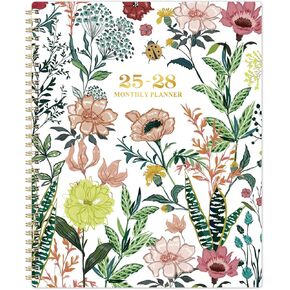 Monthly Planner/Calendar 2025-2028 - Jul. 2025 - Jun. 2028, 3 Year Monthly Planner 2025-2028, 9" × 11", 36-Month with Tabs, Twin-Wire Binding, Two-Side Pocket, Celebrity Quotes ＆ Notes