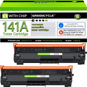 greencycle W1410A Compatible Replacement for Hp 141A Black Toner Cartridge Laserjet Pro M110w MFP M140w M139w Cannot be Used for M110WE, M139WE, M140WE and H P+ Printer(2Pk,with chip)