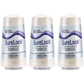 معاطف و Clark - Surelock Serger Thread - 3 Pack (Natural)
