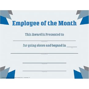 Hayes Employee of The Month Certificate, Professional Employee Recognition & Appreciation Awards for Workplace Excellence, Full-Color Matte Finish, 8.5" x 11" - 30 Pack