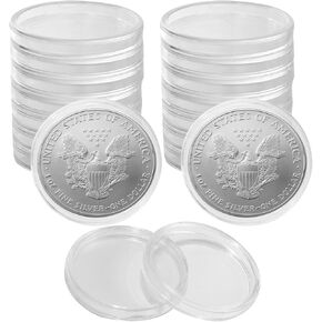 30 Pcs Silver Dollar Coin Holder, 40.6mm Round Coin Capsule for Collectors, Fit American Silver Eagle Dollar