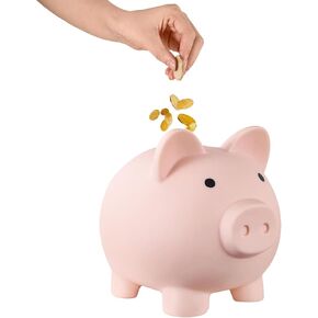 Piggy Bank for Kids, Unbreakable Plastic Piggy Bank, Coin Bank for Girls and Boys, Ideal for Savings, Christmas, Halloween, and Birthday Gifts(Flesh Color)