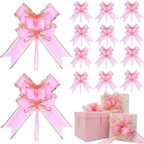 50 PCS أقواس سحب كبيرة لالتفاف الهدايا ، أقواس الشريط ذات 7 بوصات للوردة للهدايا سلال هدايا حزمة أو زينة زهرة ، عيد الميلاد ، حفل زفاف ، ديكور حفل الذكرى السنوية لعيد الحب (الذهب)