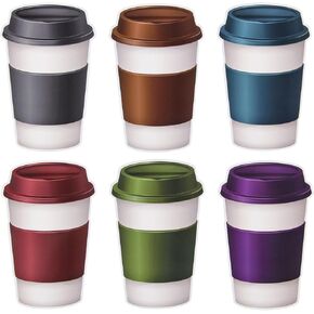 FOBSME 120 PCS Coffee Cuct Cutouts 5.24x3.35 inch Paper Die Cuts Coffee Cuck Bulletin Cutouts Accents Name Tag Tabel