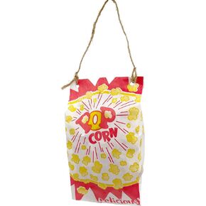 5112 SOLA Popcorn Shredder - لعبة الطيور المصنوعة يدويًا ، حقيبة من الفشار من فئة الطعام ، وقطع خشب Sola ، وشماع الجوت الطبيعية ، وممتعة للغاية للطيور إلى تمزيقها ومضغها
