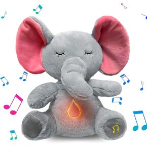 Koala Breathing Stuffed Animal, Anxiety Relief Koala Sleeping Plush with Realistic Breathing Motion and Soothing Music Lights Portable Plushies Birthday Gifts for Adults and Kids