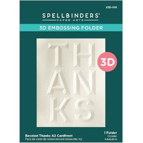 Spellbinders Beveled Thanks A2 Cardfront 3D Embossing Folder