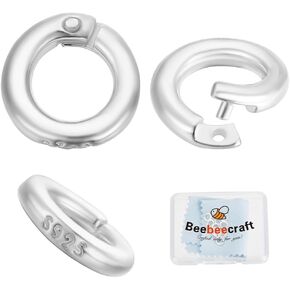 Beebeecraft 1 Box 15pcs قفزة قفزة حلقة OD 6mm ID 3.5mm 24K Gold Plated 925 Sterling Silver Round Connector Rings Open O Ring for Charms Netlaces Pendants Bracelets Making Jewelry