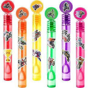 Dirt Bike Party Favors for Kids – 24PCS Motocross-Themed Mini Bubble Wands, Great for Birthday Supplies, Pinata Fillers, Goodie Bags & Classroom Rewards