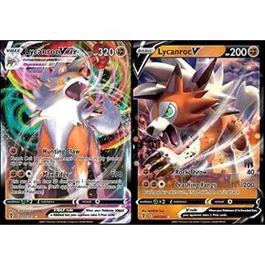 Lycanroc V & Vmax - Evolving Skies - Pokemon Ultra Rare Lot - 091/203 & 092/203