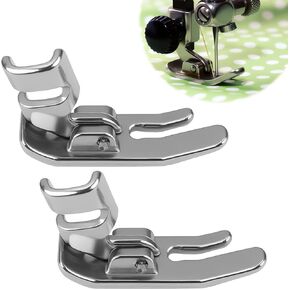 10mm (0.4" Wide) Low Shank Straight Stitch Presser Foot 2 Pcs Compatible with Brother Juki Kenmore Singer Etc, Sewing Machine Feet for Tailor Housewife Designer Leather Craftsman Clothing Maker