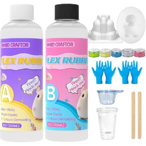 Taba Squishy Kit 16OZ, [Non-Sticky] [Stress Relif] [AB 1:1], Liquid Silicone Super Soft for DIY Squishy Making, Molding Hamster, Cat’s Paw