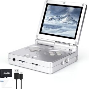 RG35XXSP FILP Retro Handheld Game Console 3.5-inch 640*480 IPS Screen 3300mAh Built-in 64G TF Card Supports Multiple Simulators Linux System with Screen Protector Black