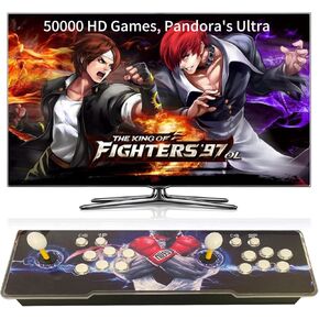 FVBADE [50500 in 1] Pandora Ultra Pandora Box Retro Games Arcade Game Console with Two Separate Host for PC & Projector & TV 3D Games 1-4 Players Category Favorite List Save/Search/Hide/Pause Game