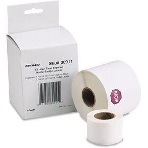 DYMO 30911 Visitor Management Time-Expiring Name Badges, Adhesive, 2-1/4 x 4, 250/Box