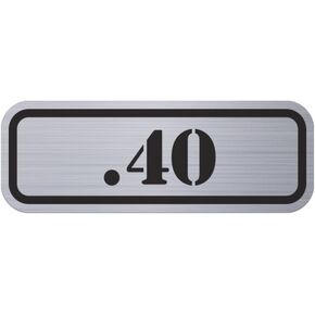 (4X .40 Metallic Ammo Can Badge Sticker Self Adhesive Label 3M Bullet 40 - Silver