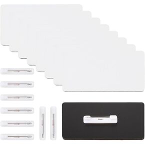 8 Pcs Sublimation Name Tags DIY Blank ID Name Badge with Round Corners Pin Name Tag for School Office 1.5 x 3 Inch