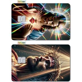 (2 Units) Holographic Credit Card Skin – 3M Material Debit Card Sticker, Waterproof, Durable & Easy to Apply, Multi-Design Personalised Cover (Divine Light)