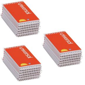 Universal 3x5-Inch Narrow Ruled Wirebound Memo Book, 12 per Box (36 Pads, Red Cover)