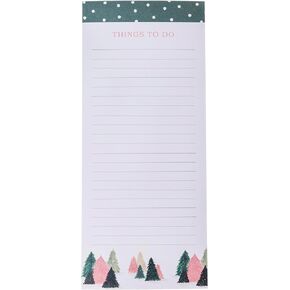 Graphique Trees Noliday Magnetic Notepad ، 100 ورقة للدموع للبقالة ، وقوائم التسوق والمهمة ، وسادة كتابة عيد الميلاد للثلاجة ، والمطبخ ، والمكتب ، والهدية الممتعة