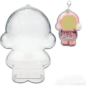 Acrylic Protective Case for SKULLPANDA Winter Symphony Transparent Standing Display Case Cover Box for SKULLPANDA Winter Symphony Series Plush with Silicone Strap
