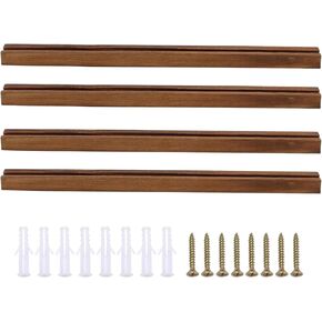 4 Pack Sports Card Display Shelf for Wall, Wood Playing Card Holder Stand, Wall Mounted Display Rack for Sport Football Softball Trading Card Storage PSA SGC BGS Graded Trading Slabs