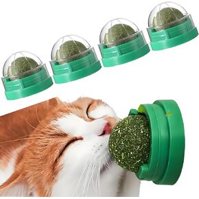 4PCS Catnip Balls for Cats Wall Catnip Toys Edible Cat Toys for Cat Lick Kitten Chew Toys Teeth Cleaning Dental