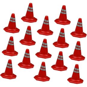 BESPORTBLE 15Pcs Plastic Traffic Cones Model Simulation Roadblock Teaching for Home Lightweight and Compact for Education Photography and Micro Landscape Props