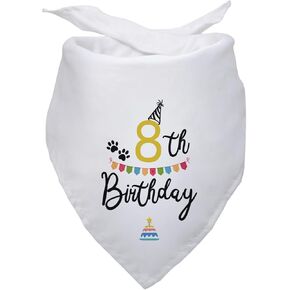 Dog Birthday Bandana 8th Birthday Party Supplies Pet Dog Lover Gifts Pet Puppy 8th Birthday Party Decoration