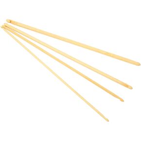 Tunisian Crochet Hooks,4Pcs Tunisian Crochet Hooks 9.4in Long Assorted Size Bamboo Double Ended Crochet Hooks for Knitting Sewing